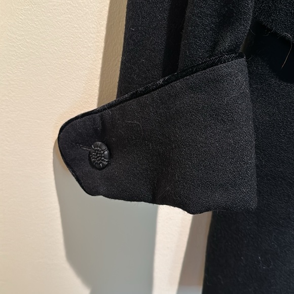 Black double breasted Karin Varvar overcoat - light weight, 3/4 length - Picture 4 of 6
